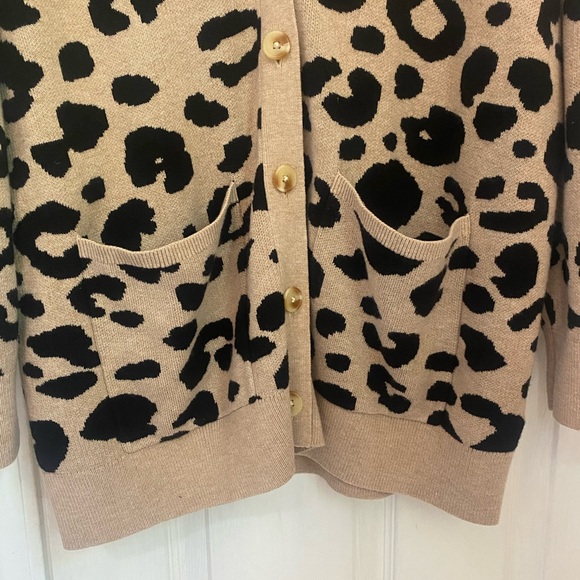 NWOT Daily Ritual Leopard Print Tunic Length Cardigan - Picture 3 of 6